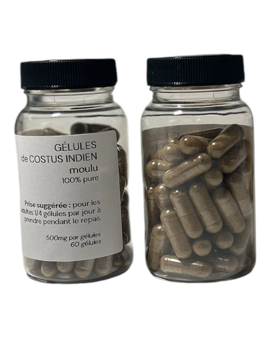 Gélules de Costus indien moulue (boîte de 60)