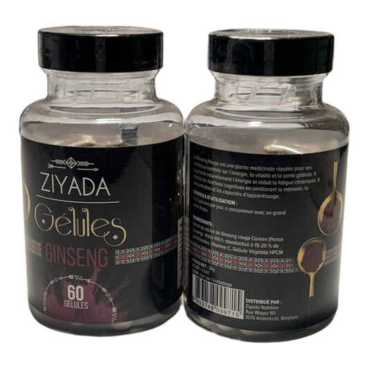 Gélules de Ginseng Rouge Coréen – Ziyada (60 gélules)